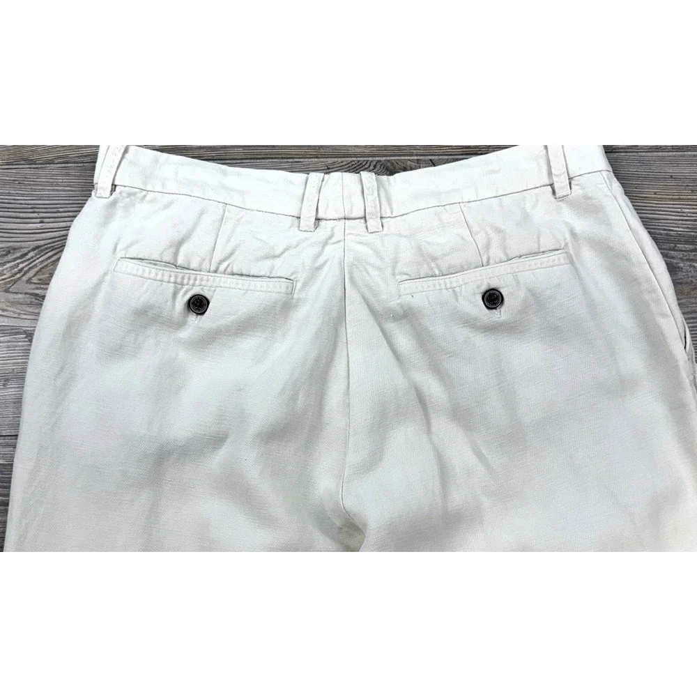 Tommy Bahama Linen/Lyocell Pants 35x32 FITS 35/31 Beige Relaxed Fit Beach Casual